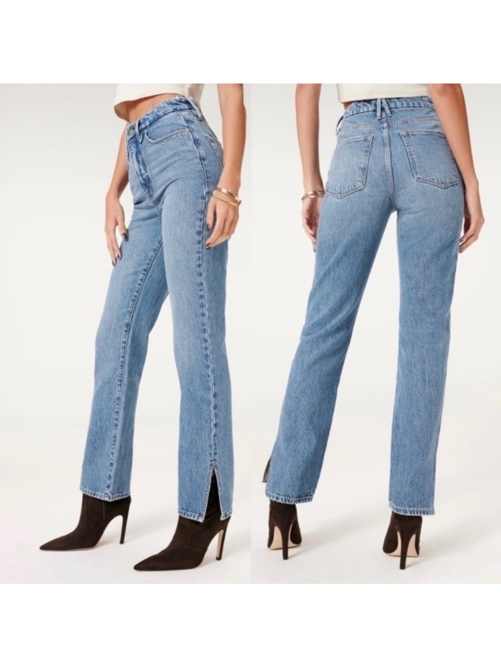 Good American Good Boy High Rise Slit Hem Jeans 🌿